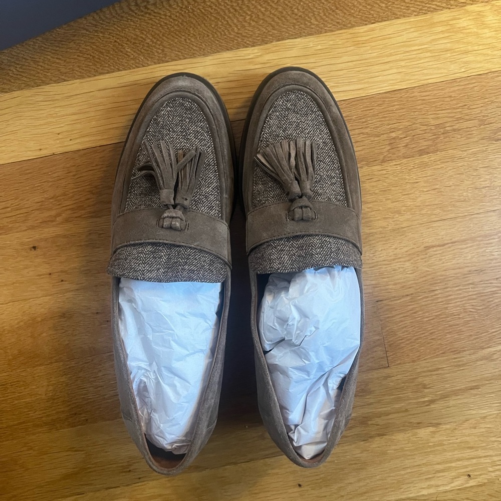 Franco Sarto size 11 brown suede loafers- worn 1x